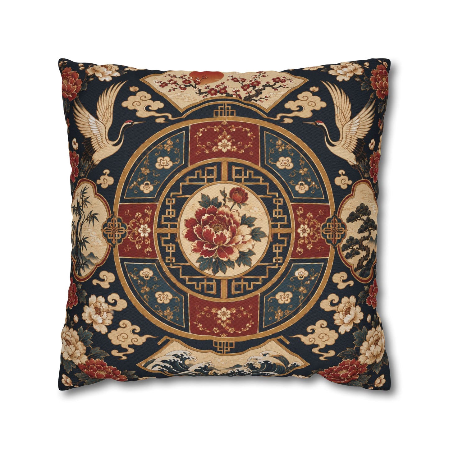 East Asian Oriental Medallion Pillowcase