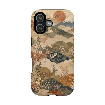 Vintage Japanese Animal Landscape Magnetic Impact-Resistant iPhone Cases
