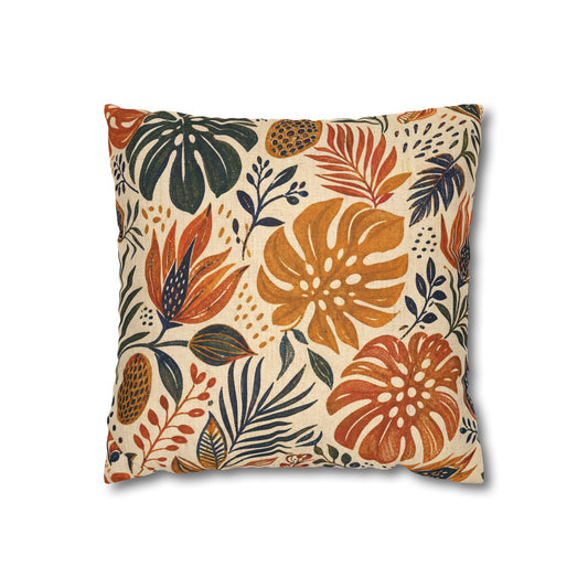 African Tribal Botanical Palm Pillow Case Cover