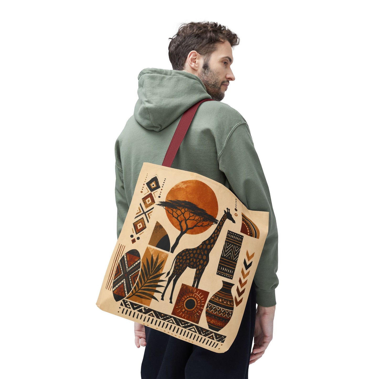 African Safari Giraffe Full Art Tote Bag