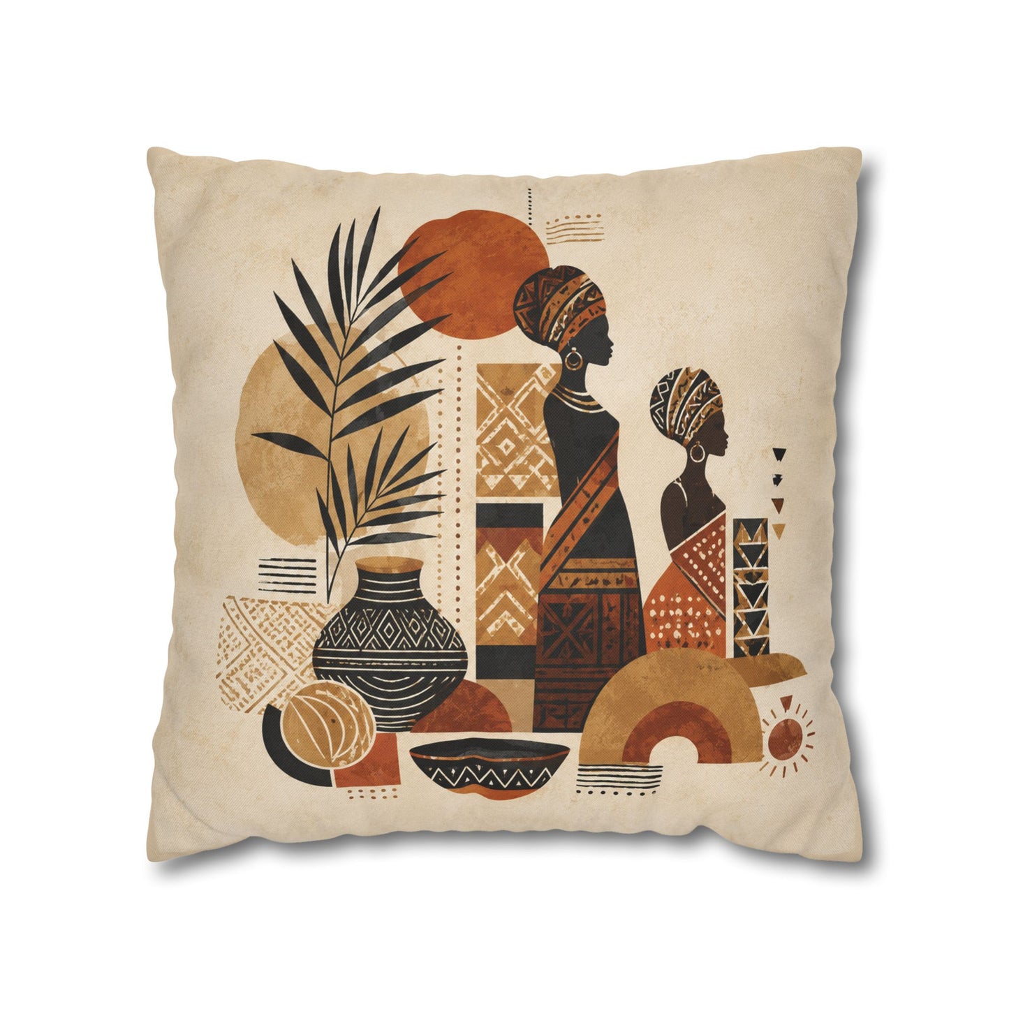 African Silhouette Pattern Pillowcase Cover