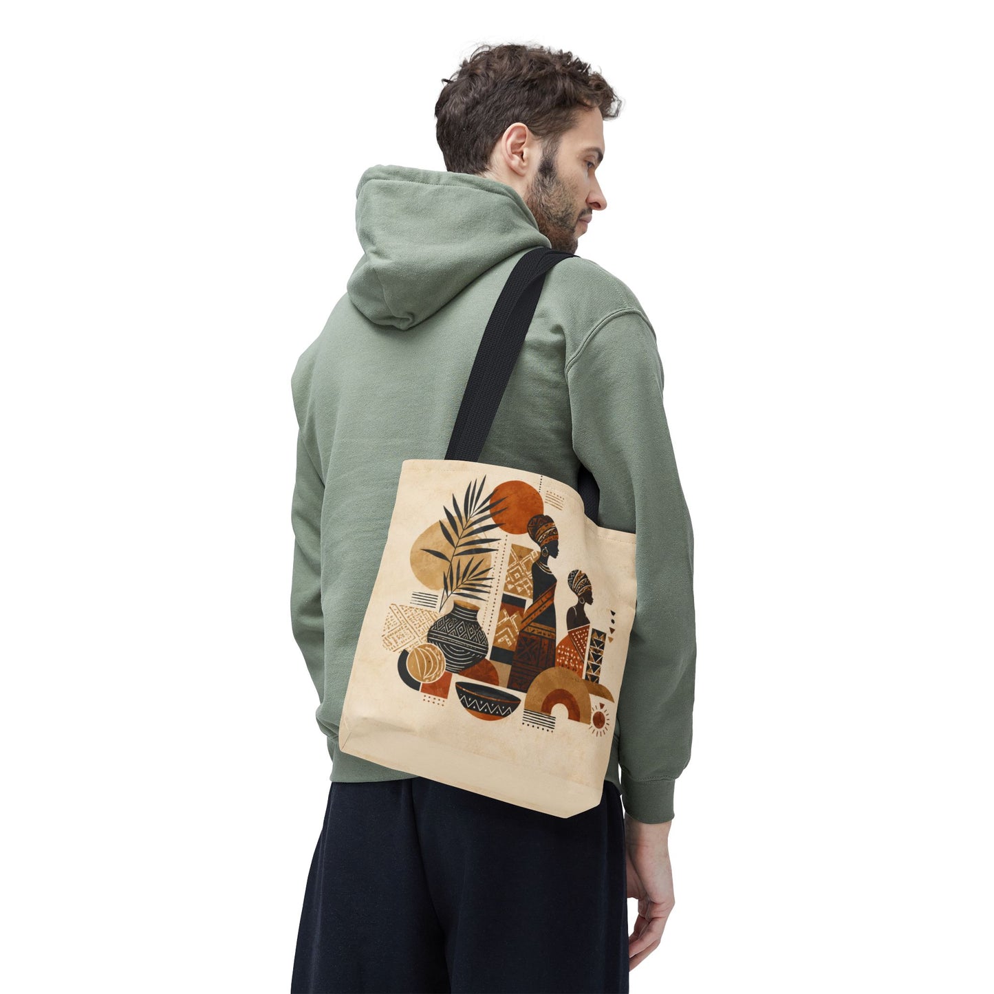 African Silhouette Pattern Full Art Tote Bag