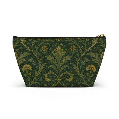 William Morris Forest Green Damask Makeup Accessory Pouch