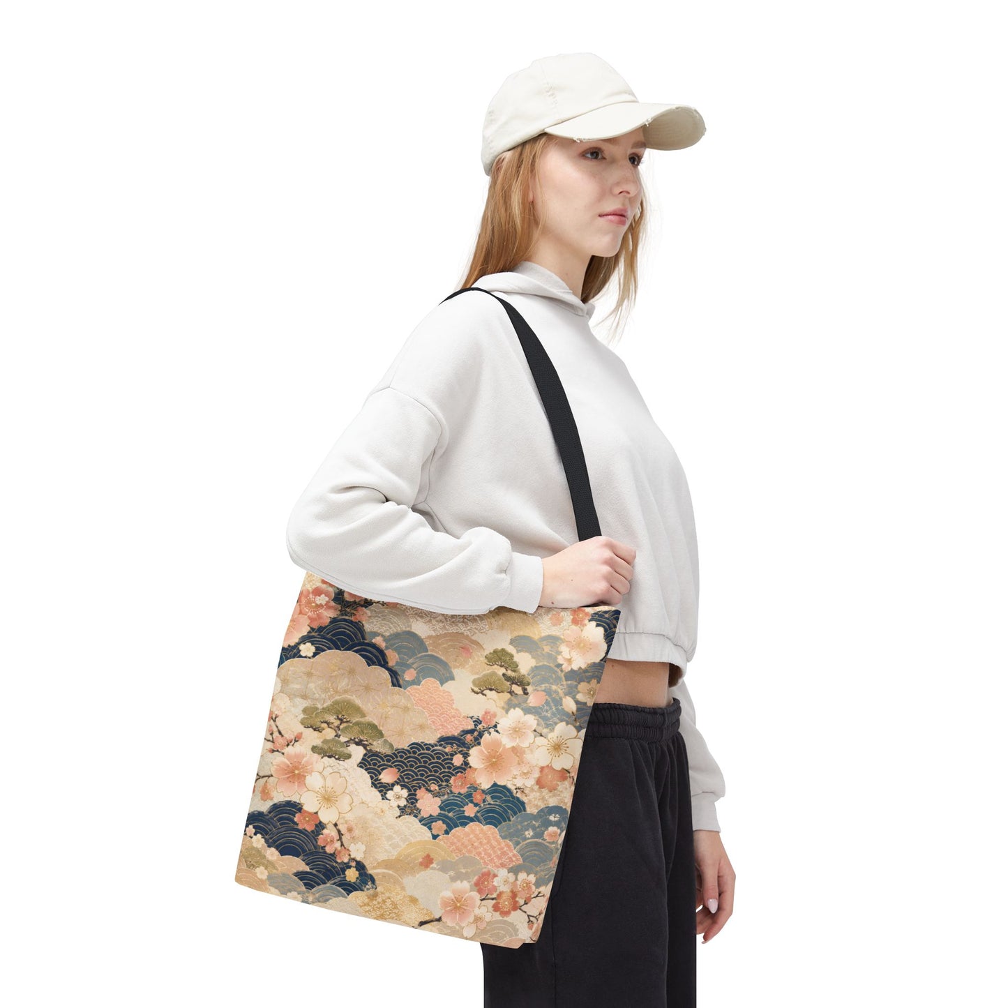 Vintage Japanese Waves & Clouds Painting Full Art Tote Bag