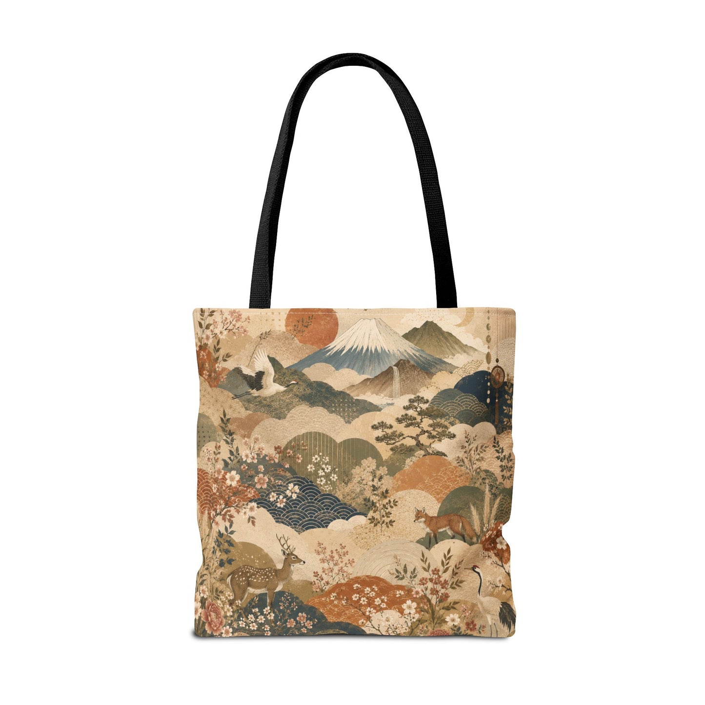Vintage Japanese Animal Landscape Painting Full Art Tote Bag