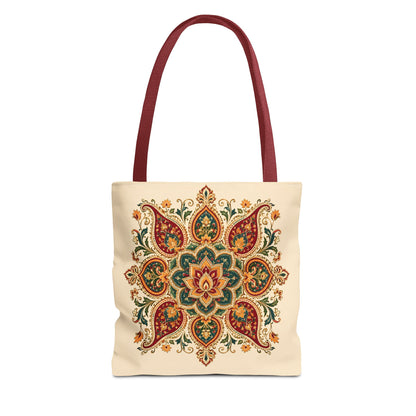 Indian Vintage Floral Mandala Full Art Tote Bag