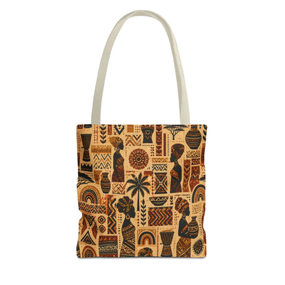 African Tribal Ethnic Silhouette Pattern Full Art Tote Bag