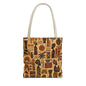 African Tribal Ethnic Silhouette Pattern Full Art Tote Bag