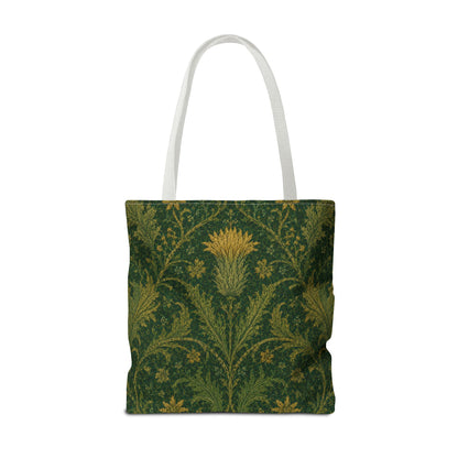William Morris Forest Green Damask Floral Full Tote Bag