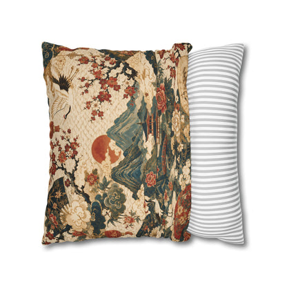 East Asian Vintage Landscape Pillow Case