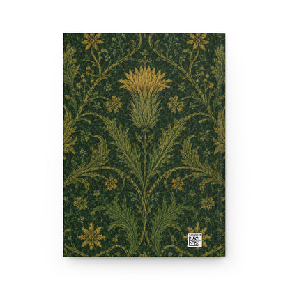 William Morris Forest Green Damask Floral Hardcover Journal