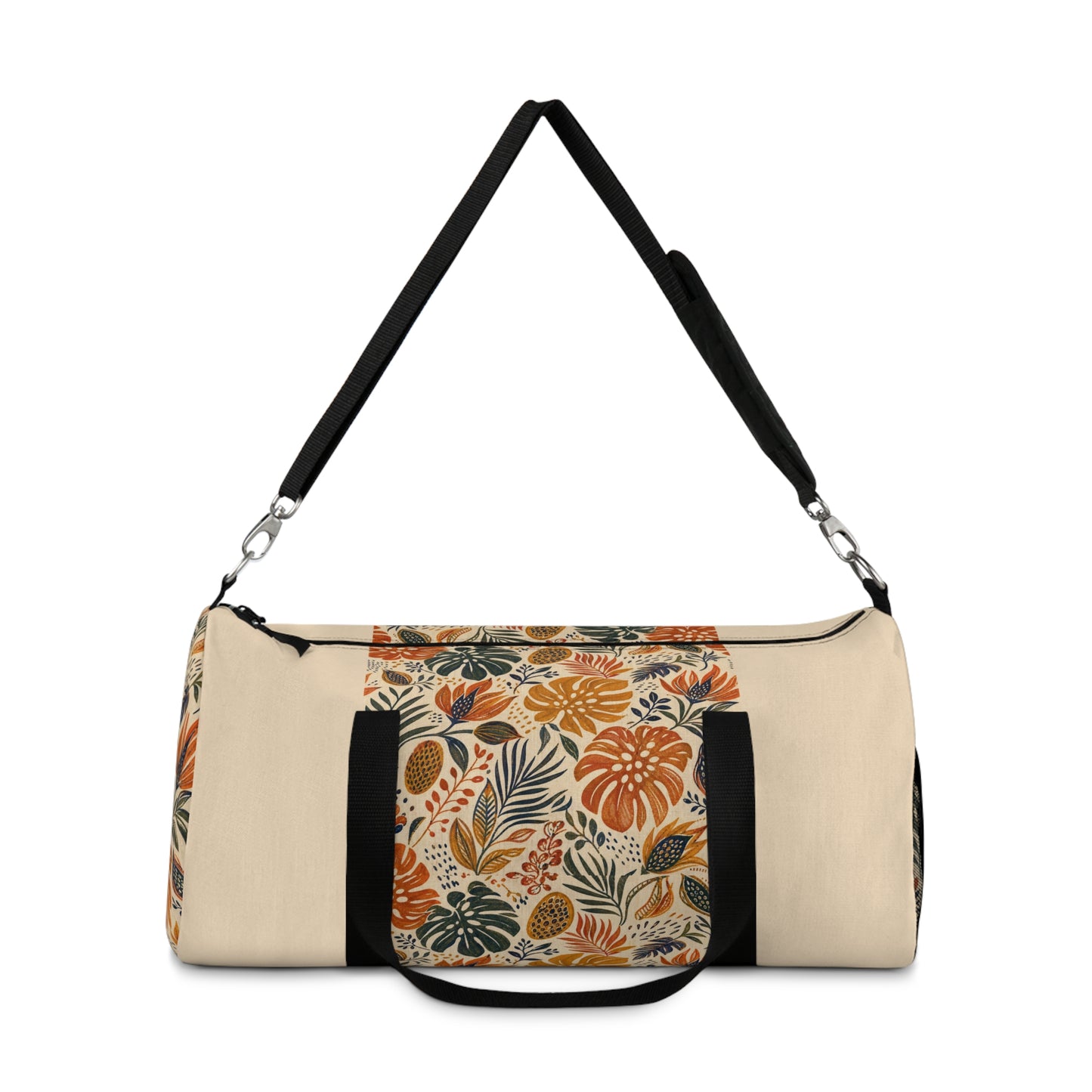 African Tribal Botanical Palm Cream Beige Gym Duffel Bag
