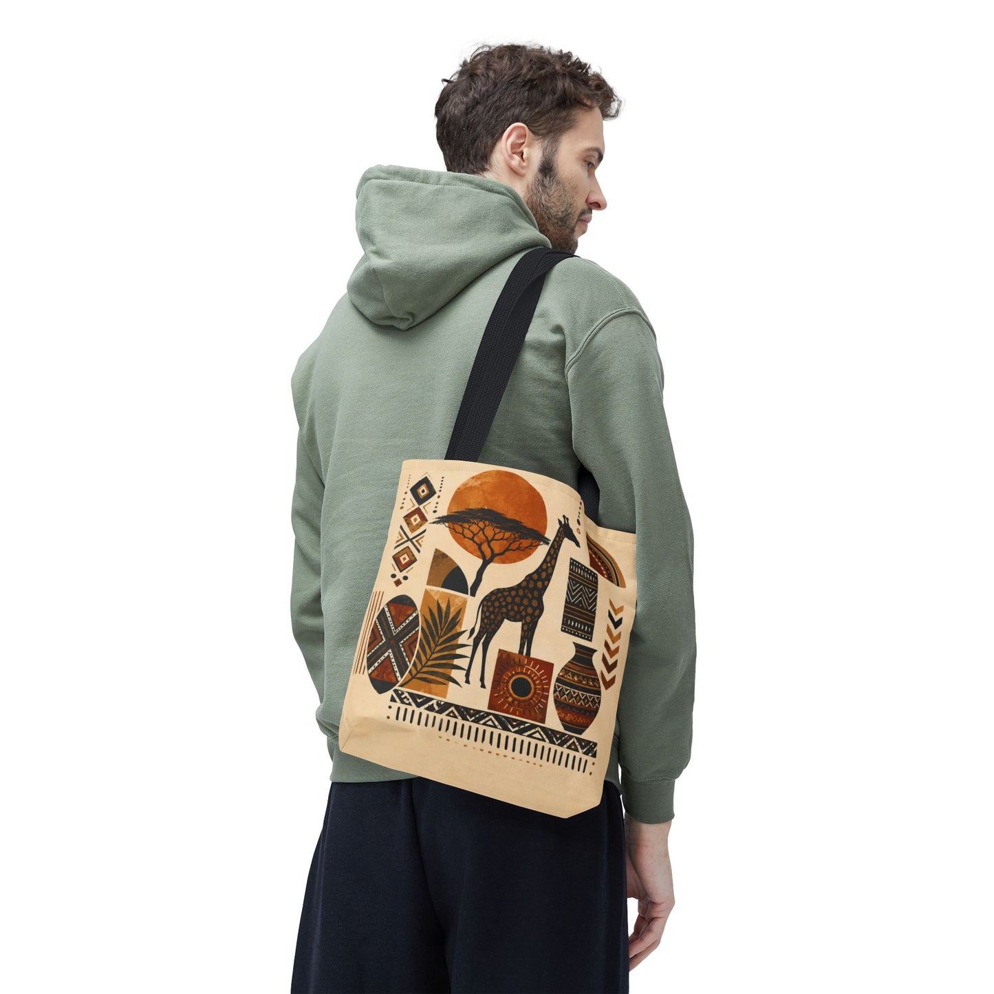 African Safari Giraffe Full Art Tote Bag