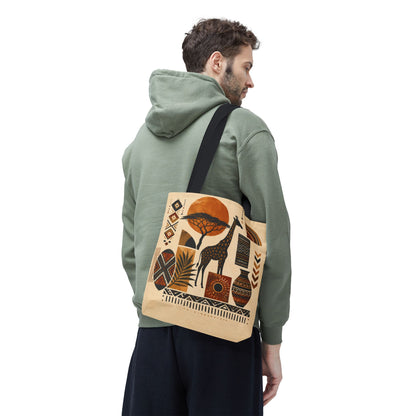 African Safari Giraffe Full Art Tote Bag