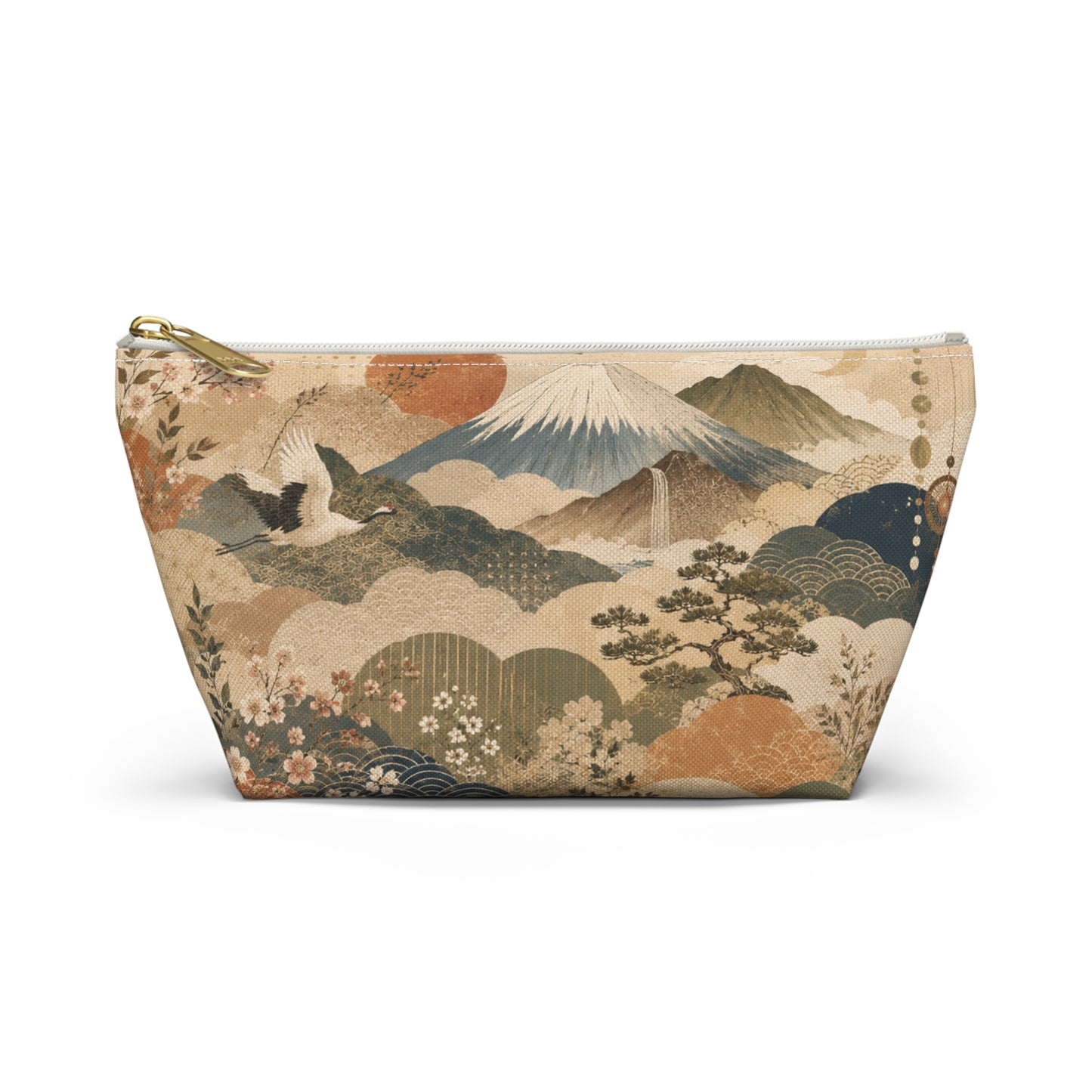 Vintage Japanese Painting Make Up Accessory Bag