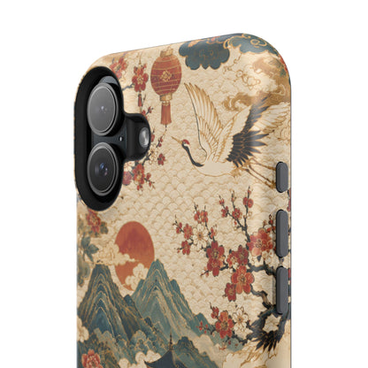 East Asian Vintage Landscape iPhone Case | Magnetic Impact-Resistant Case
