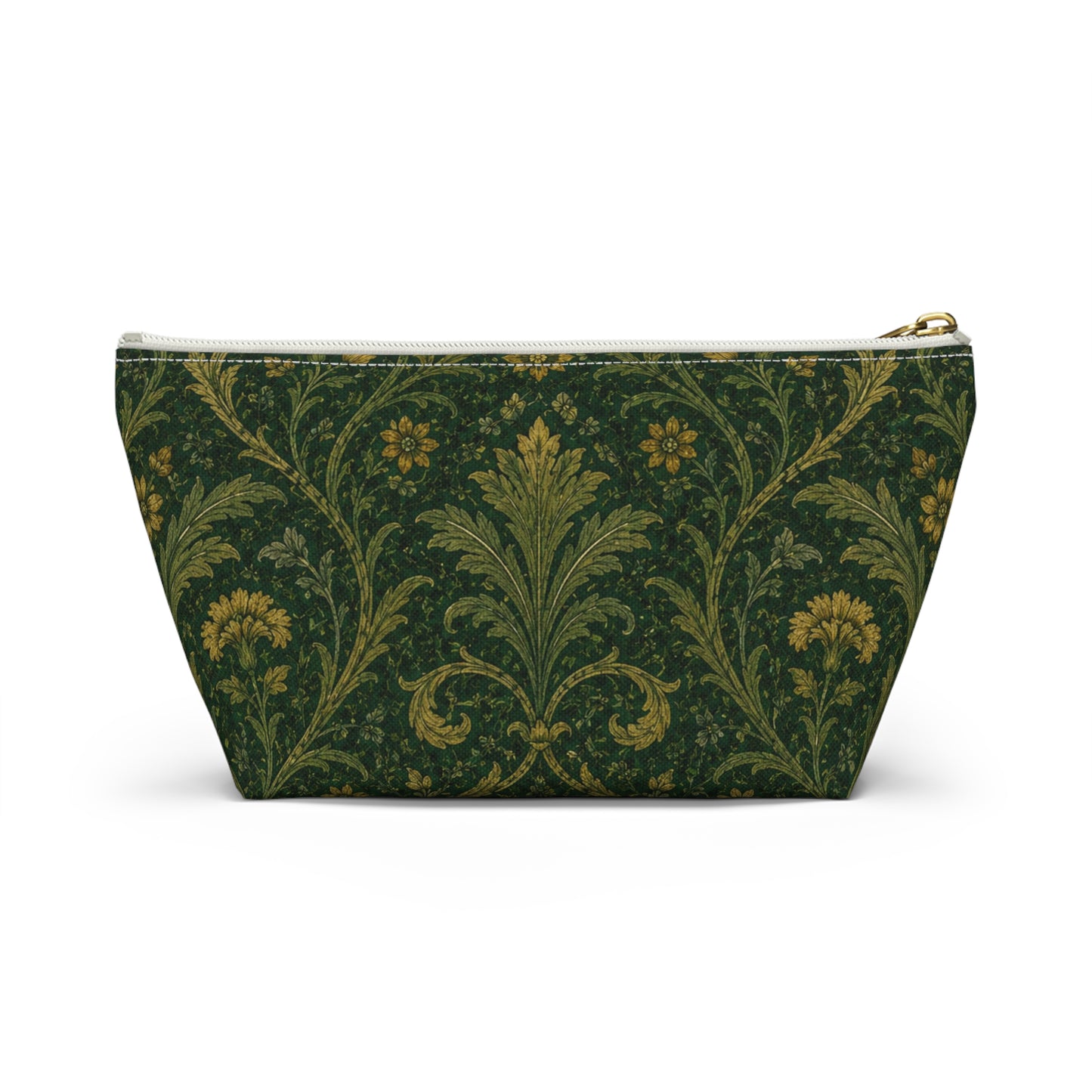 William Morris Forest Green Damask Makeup Accessory Pouch