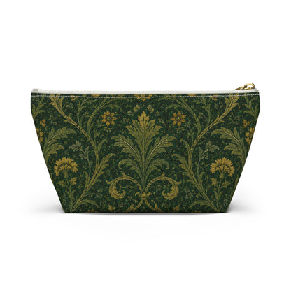 William Morris Forest Green Damask Makeup Accessory Pouch