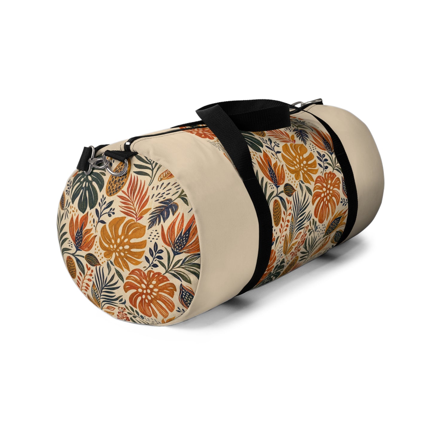 African Tribal Botanical Palm Cream Beige Gym Duffel Bag