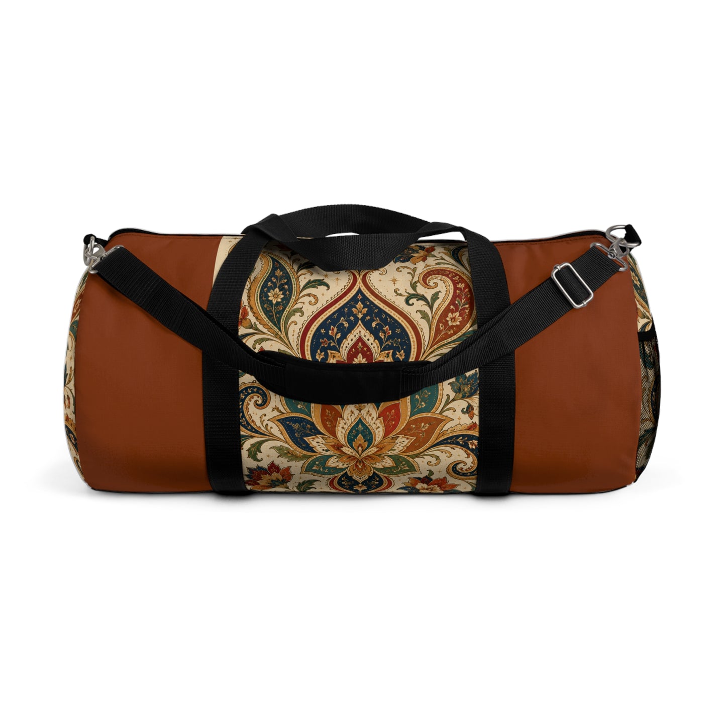Indian Vintage Terracotta Floral Duffel Gym Bag