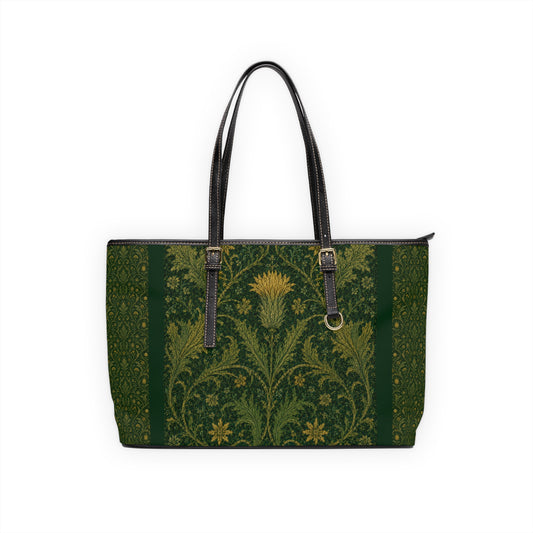 William Morris Forest Green Damask Floral Tote Bag