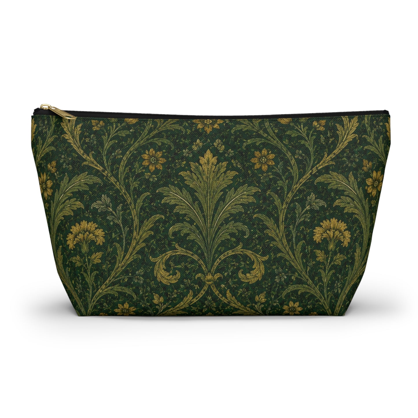 William Morris Forest Green Damask Makeup Accessory Pouch