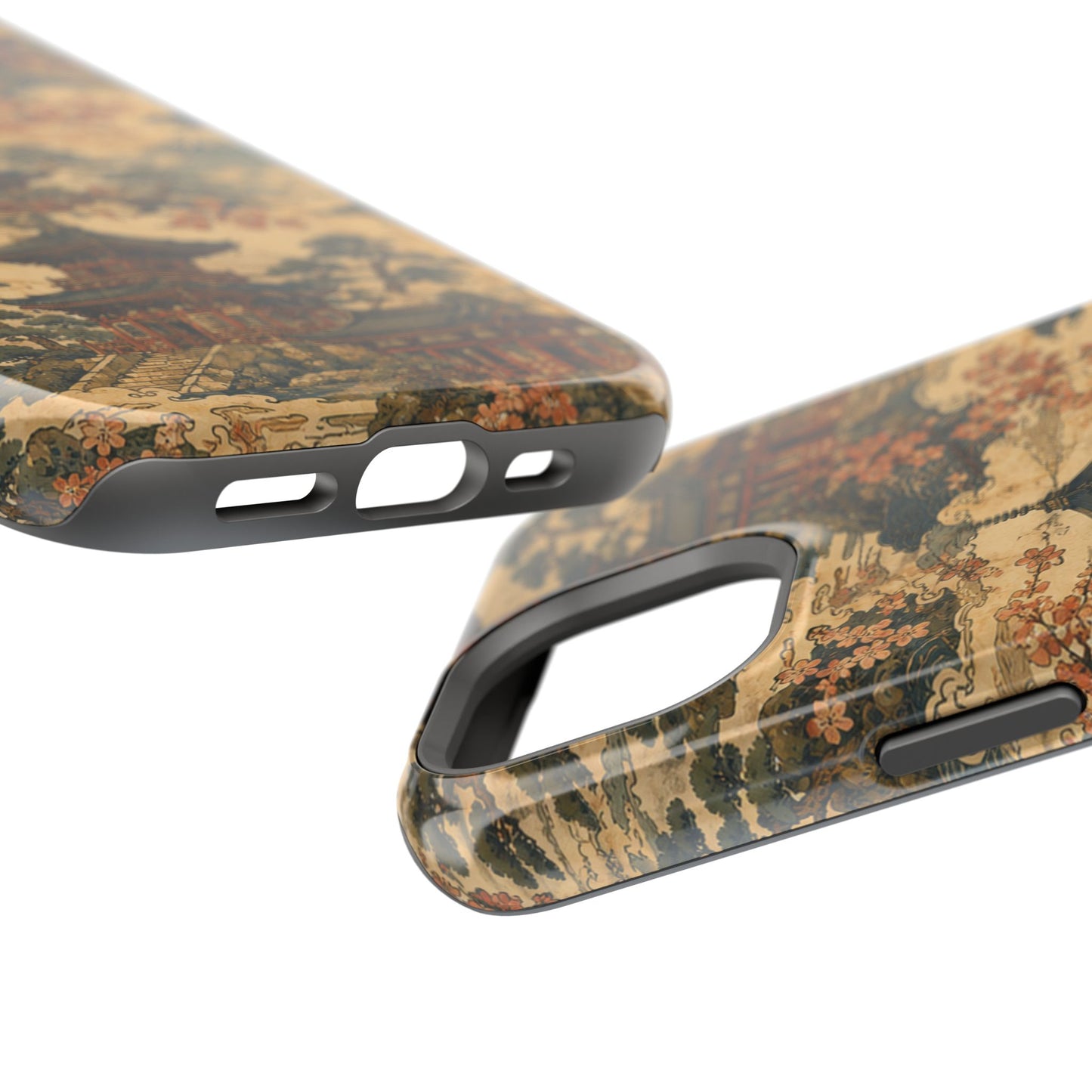 Vintage Japanese Temple Painting Magnetic Impact-Resistant iPhone Cases