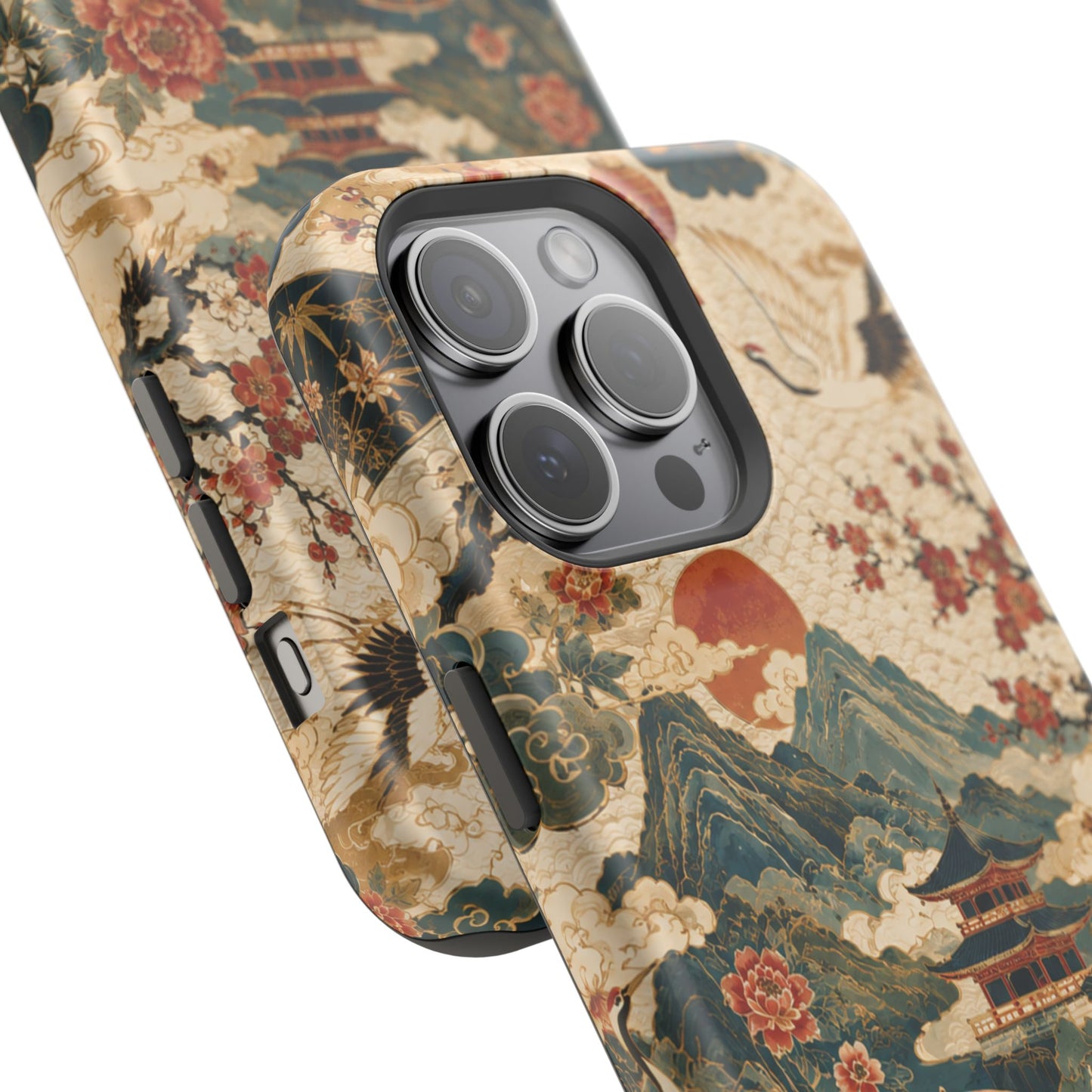 East Asian Vintage Landscape iPhone Case | Magnetic Impact-Resistant Case