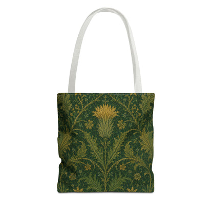William Morris Forest Green Damask Floral Full Tote Bag