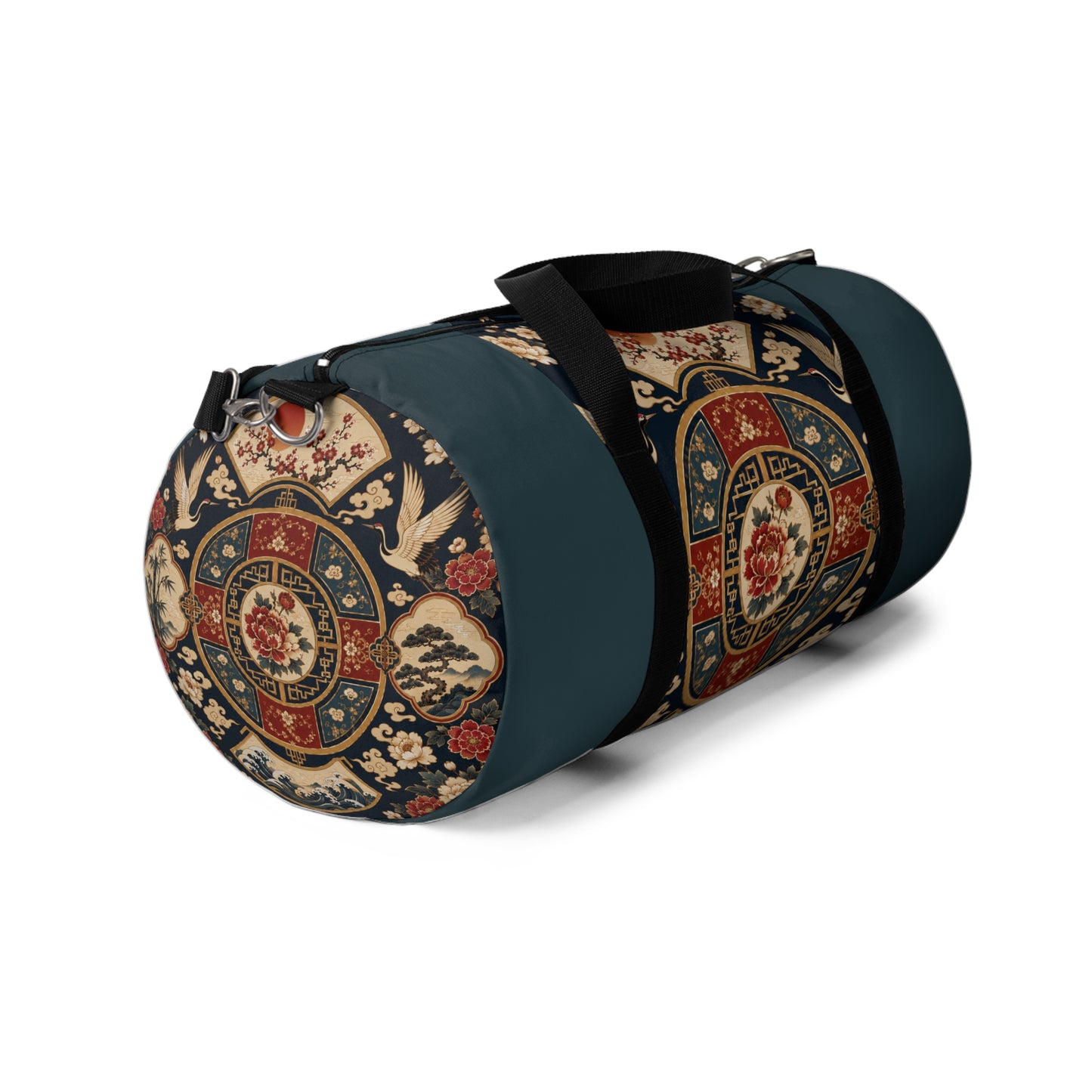 East Asian Oriental Medallion Myrtle Green Duffel Gym Bag