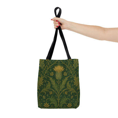 William Morris Forest Green Damask Floral Full Tote Bag