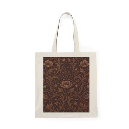 100% Cotton William Morris Floral Damask Maroon Rose Tote Bag