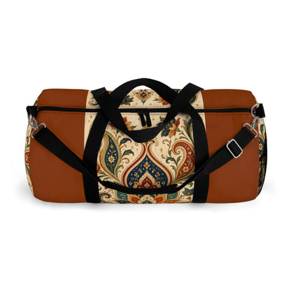 Indian Vintage Terracotta Floral Duffel Gym Bag