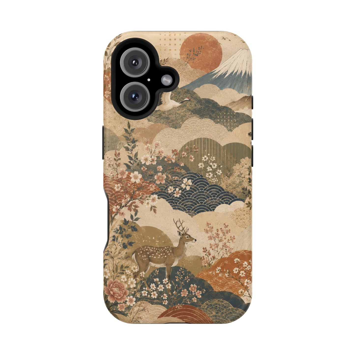 Vintage Japanese Animal Landscape Magnetic Impact-Resistant iPhone Cases