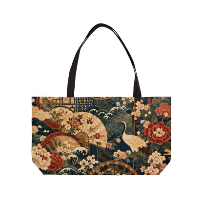 East Asian Floral Crane Weekender Tote Bag