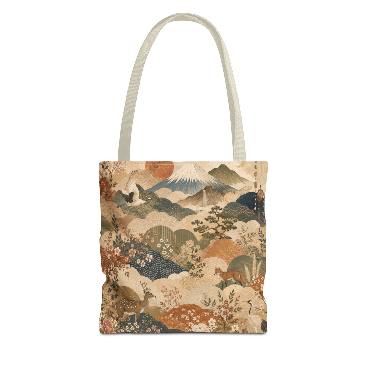 Vintage Japanese Animal Landscape Painting Full Art Tote Bag