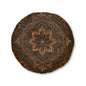 Dark Moroccan Round Tufted Floor Pillow