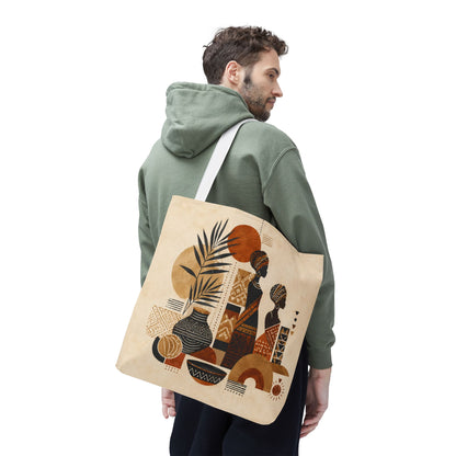 African Silhouette Pattern Full Art Tote Bag