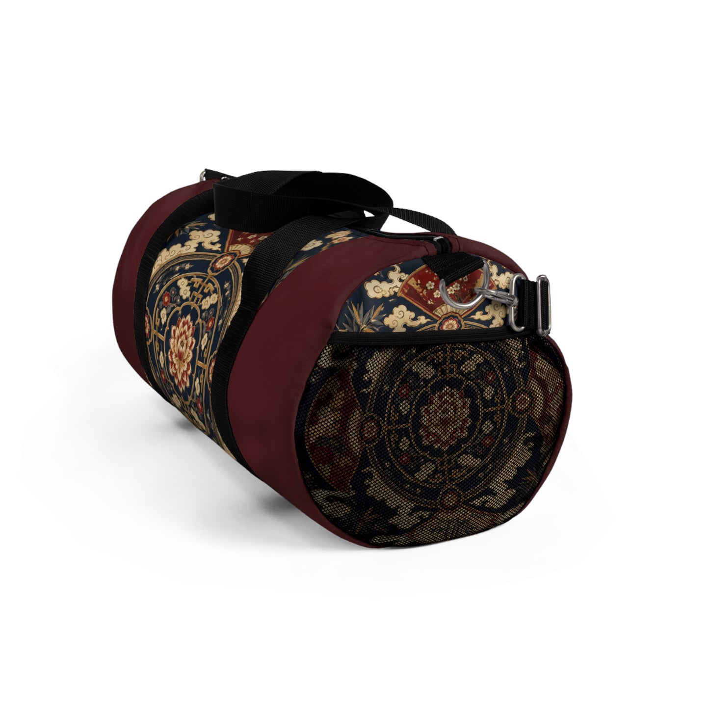 East Asian Mandala Maroon Red Duffel Gym Bag