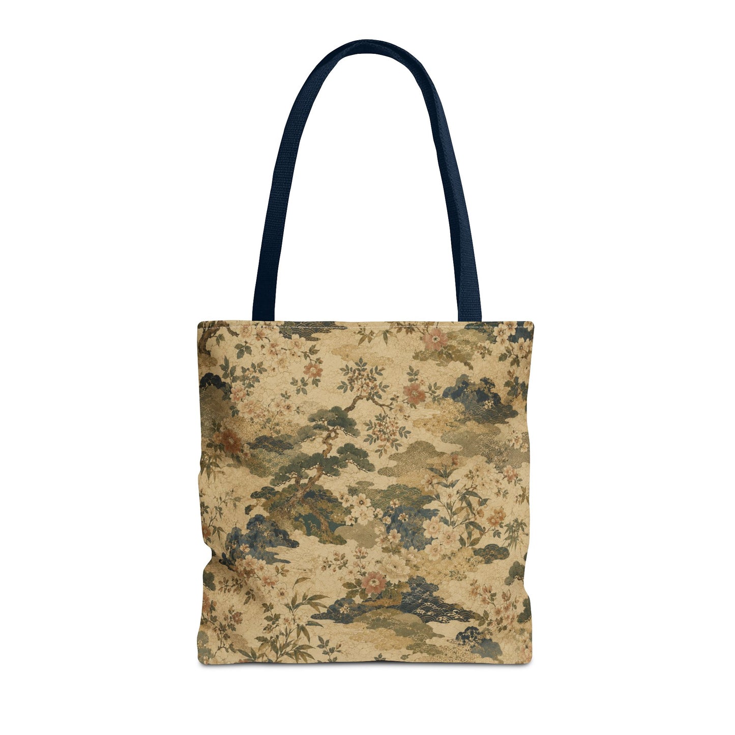Vintage Japanese Floral Painting Full Art Tote Bag