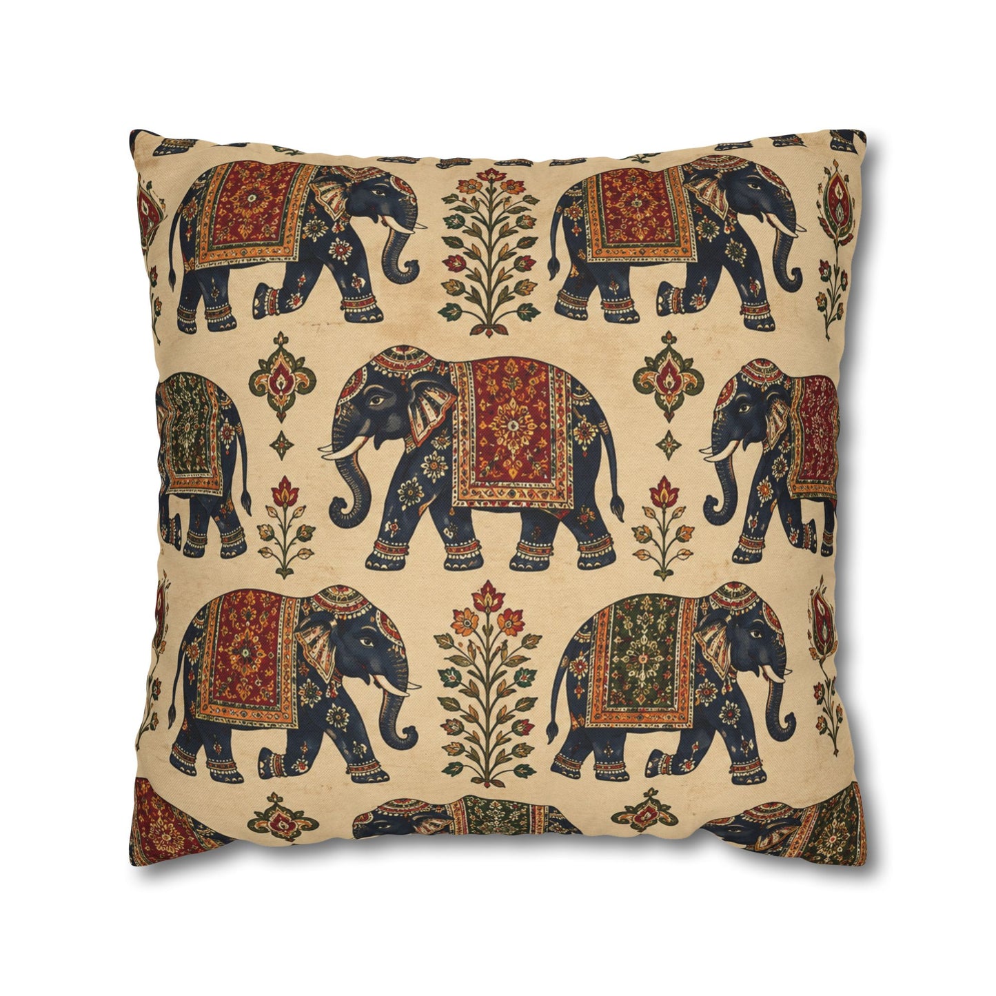 Indian Vintage Traditional Elephant Tapestry Pillow Case Cover