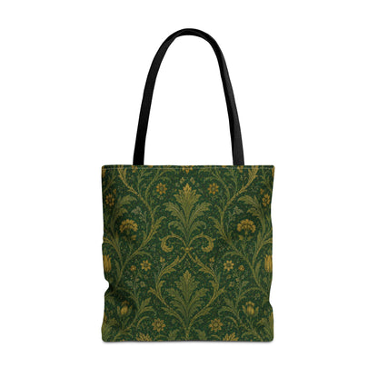 William Morris Damask Floral Forest Green Full Art Tote Bag