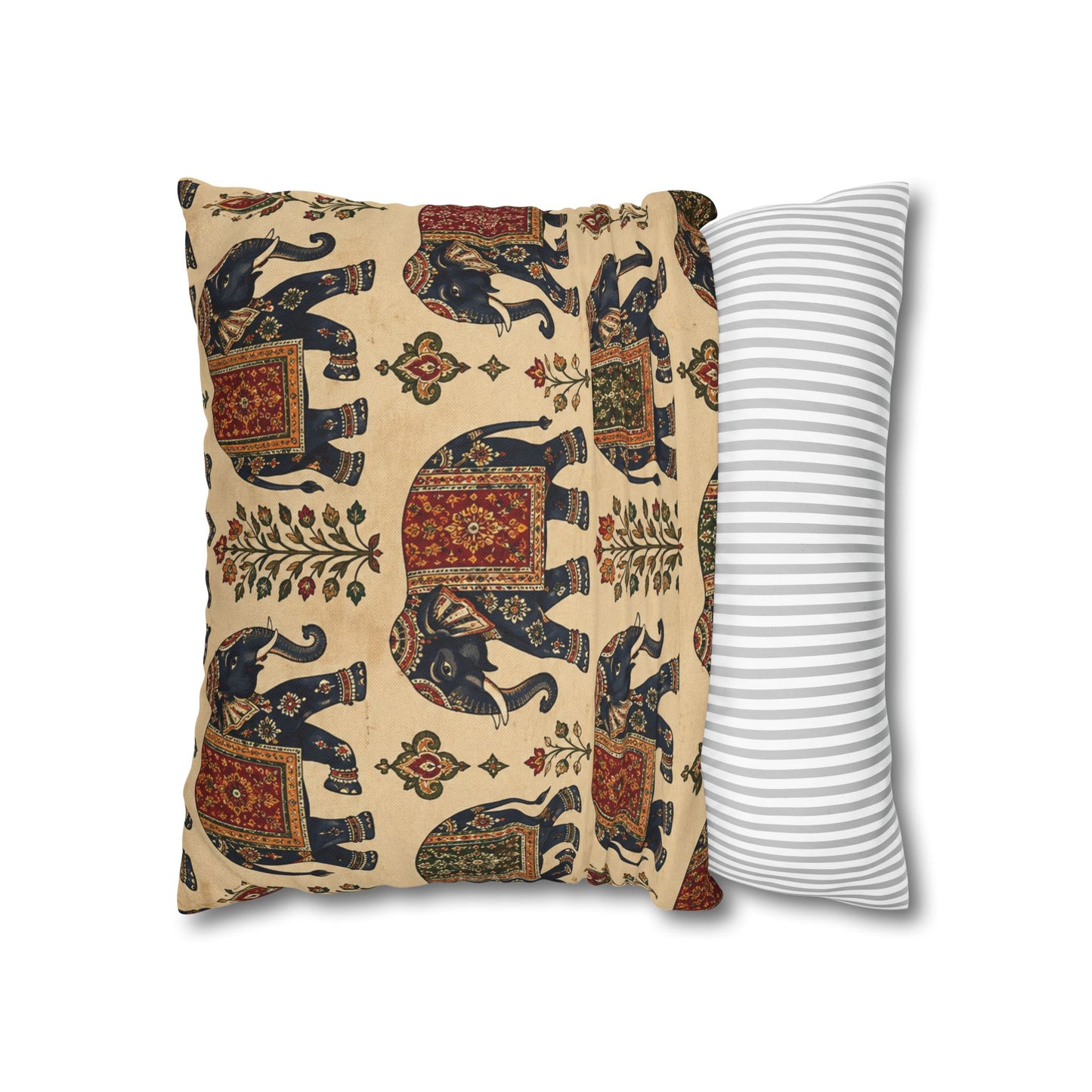Indian Vintage Traditional Elephant Tapestry Pillow Case Cover