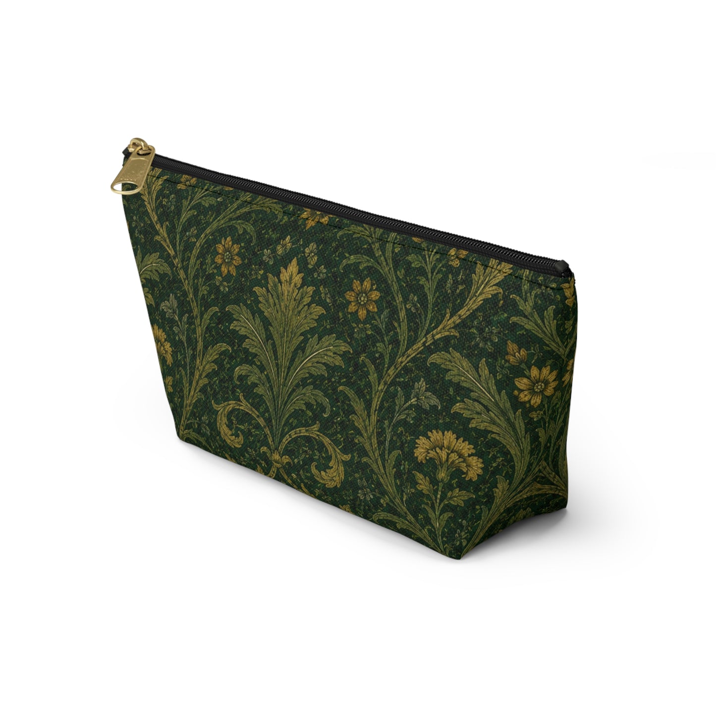 William Morris Forest Green Damask Makeup Accessory Pouch