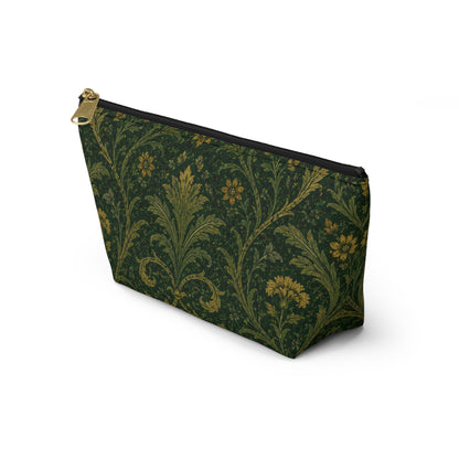 William Morris Forest Green Damask Makeup Accessory Pouch