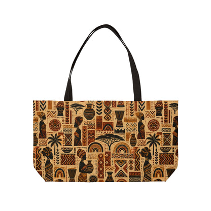 African Tribal Ethnic Silhouette Pattern Weekender Tote Bag