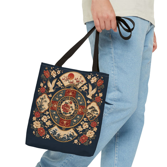 East Asian Vintage Oriental Medallion Full Art Tote Bag
