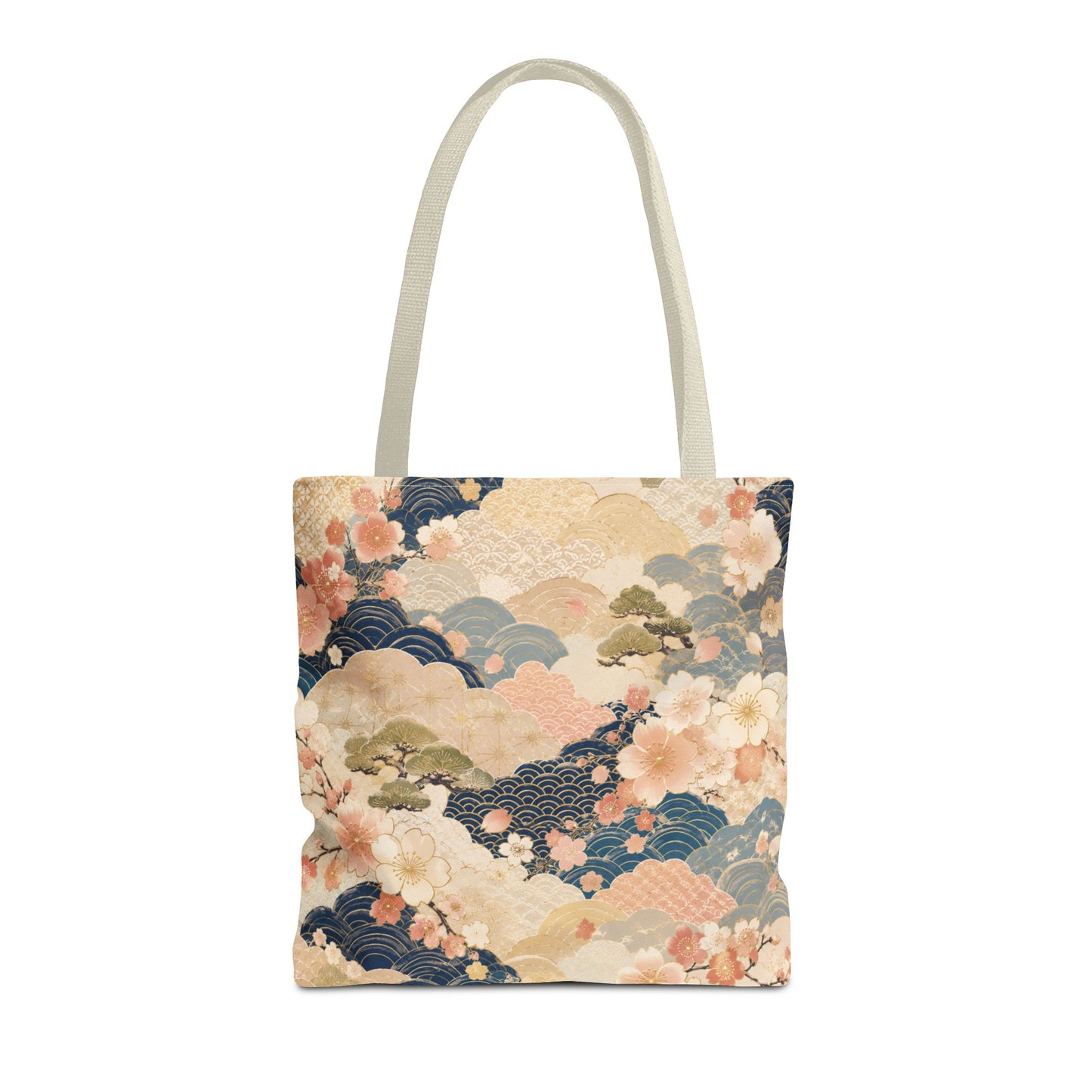 Vintage Japanese Waves & Clouds Painting Full Art Tote Bag