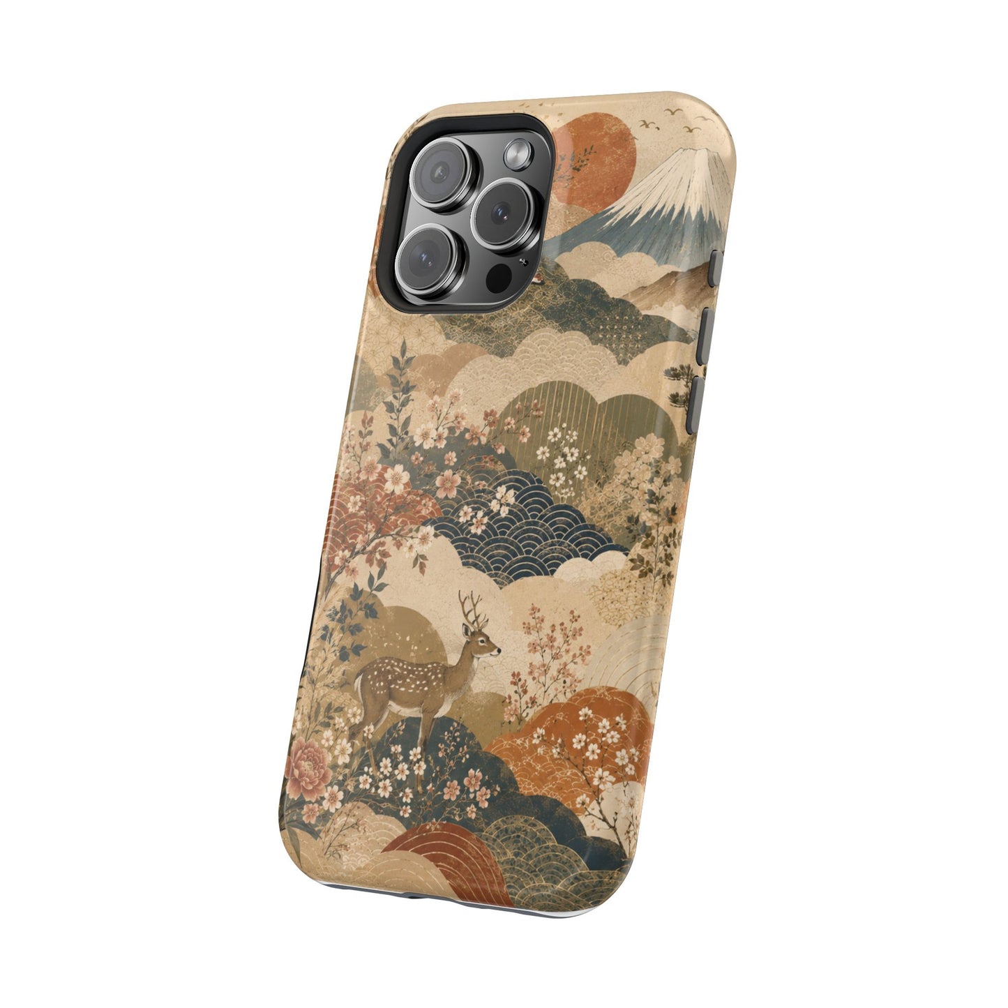 Vintage Japanese Animal Landscape Magnetic Impact-Resistant iPhone Cases