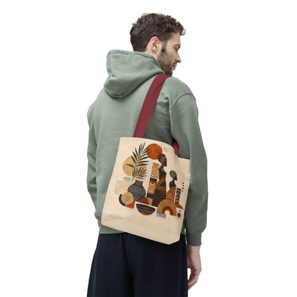 African Silhouette Pattern Full Art Tote Bag